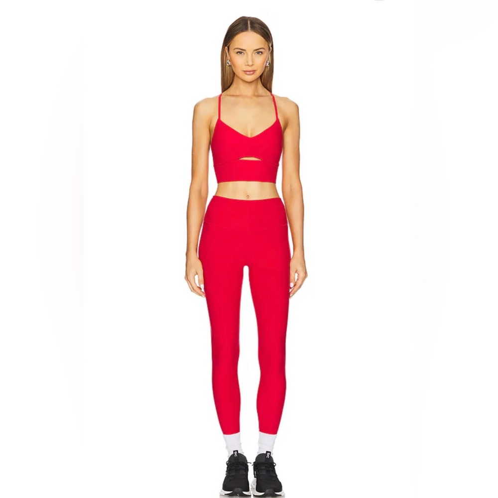 ALO Red Stretch ‘Alosoft 7/8 High-Waist’ Leggings